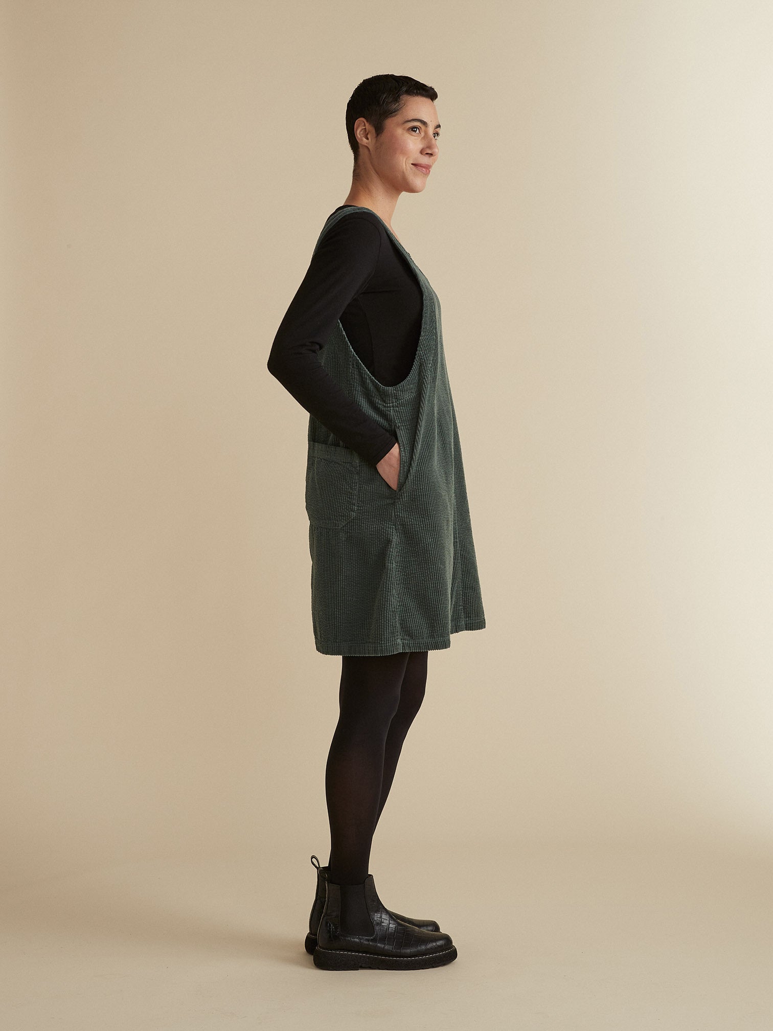 Lux Cord Dress Overalls