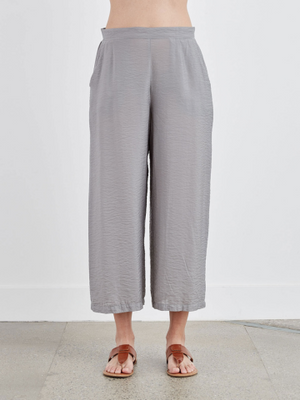 Crop Wide Leg Pants - Cobblestone