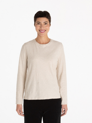Cotton Linen Jersey Long Sleeve Easy Tee
