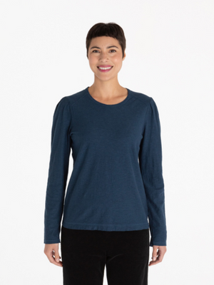 Cotton Linen Jersey Puff Sleeve Tee