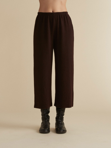 Crimped Fabric Wide Leg Pants