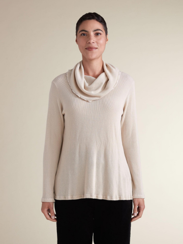 Tencel Cotton Cowl Neck Top