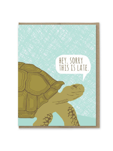 Belated Birthday Tortoise Birthday Charity Greeting Card