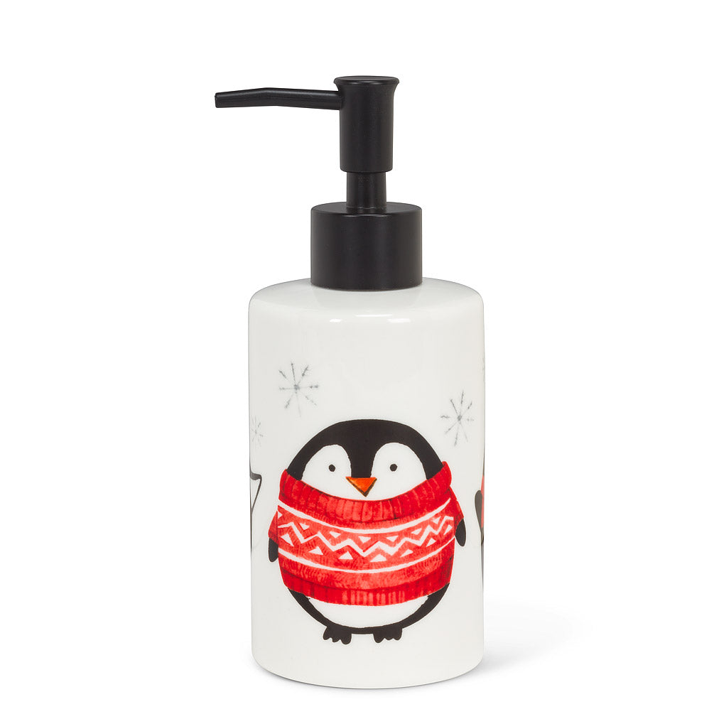 Soap or Lotion Stoneware Pump - Penguins