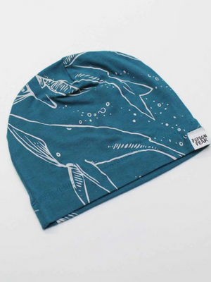 Beanie Hat - Teal with Whales