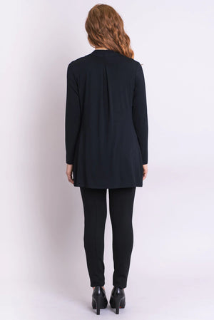Long Sleeve A-line Bamboo Cardigan - Black