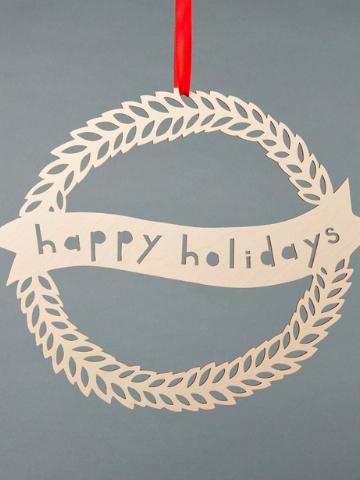Birch Wreath - Happy Holidays