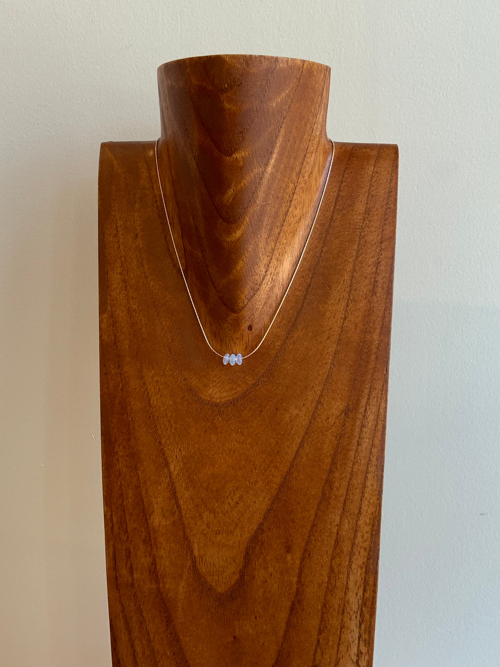 Short Triple Opal Sterling Silver Necklace