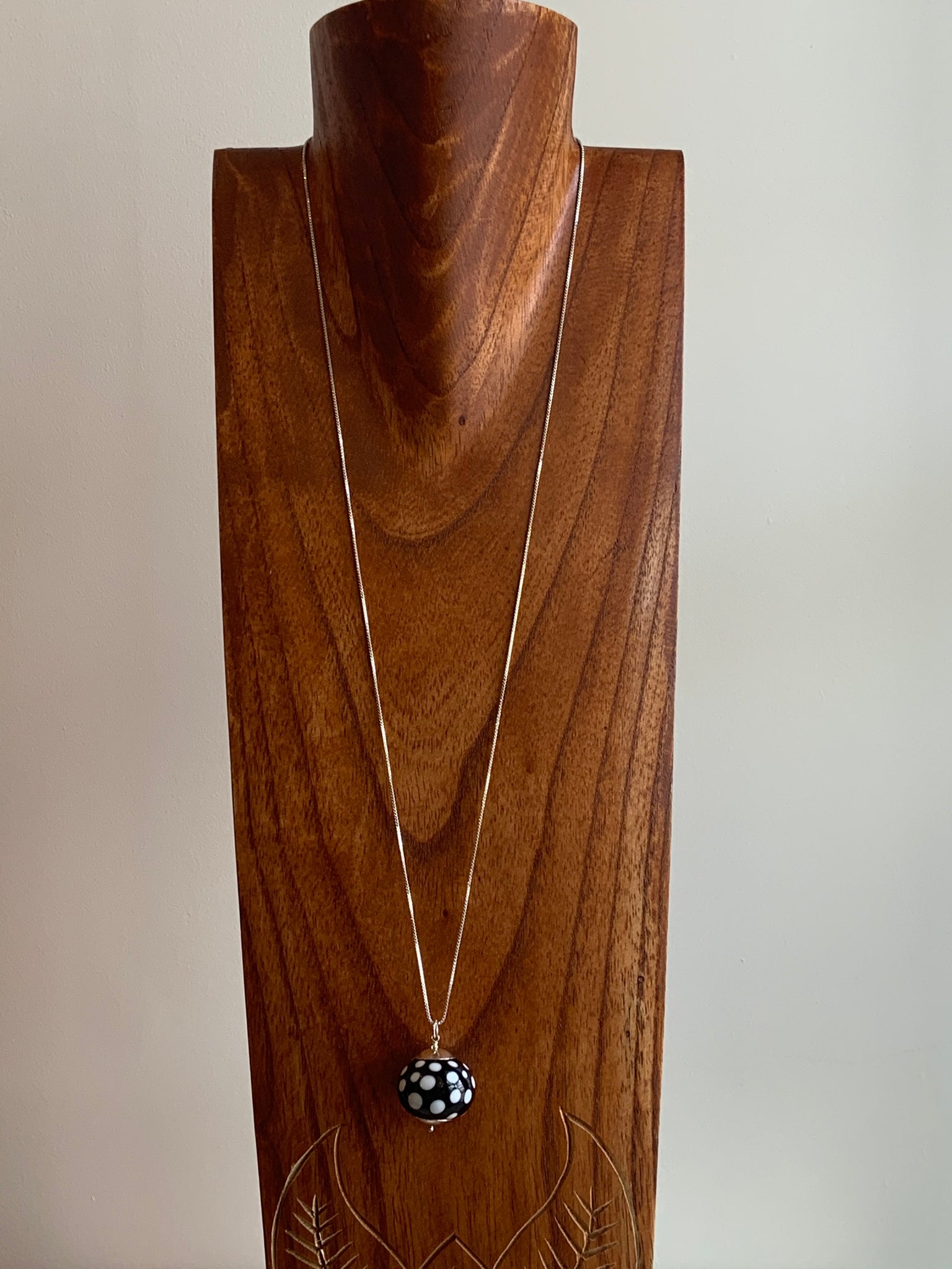 Spotted Glass Bauble Long Necklace