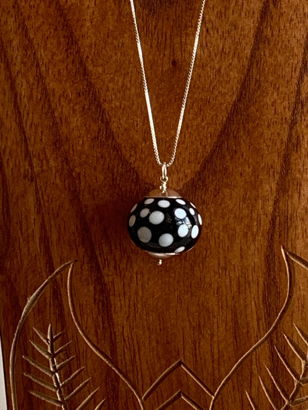 Spotted Glass Bauble Long Necklace