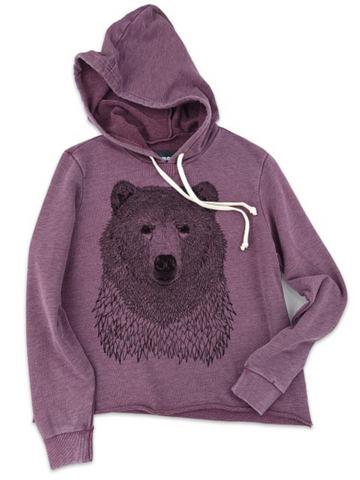 Liv Charity Hoodie - Plum With A Bear