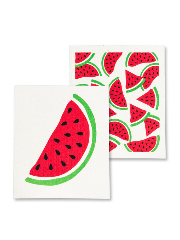 Set of Two Compostable Sponge Cloths - Watermelons