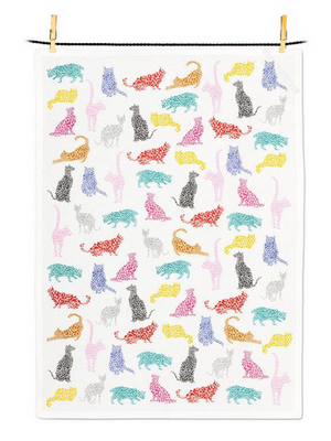 Colourful Cats Tea Towel
