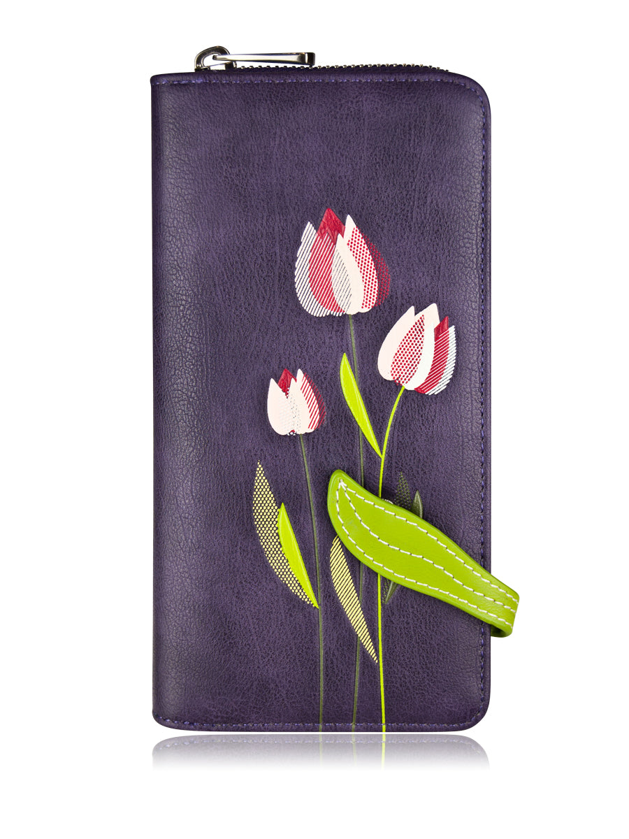 Tulip Clutch Wallet - Purple